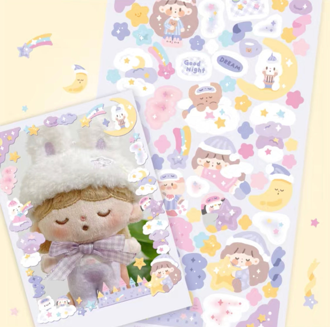 Molinta no border colorful girl sticker set 2（all 6）