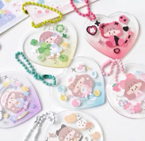 Molinta no border colorful girl sticker set 2（all 6）
