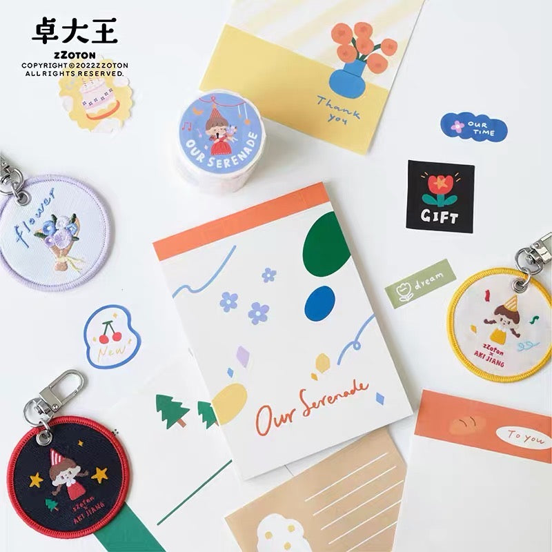 Molinta × Aki Jiang 【Our serenade】memo pad sealing sticker roll key chain