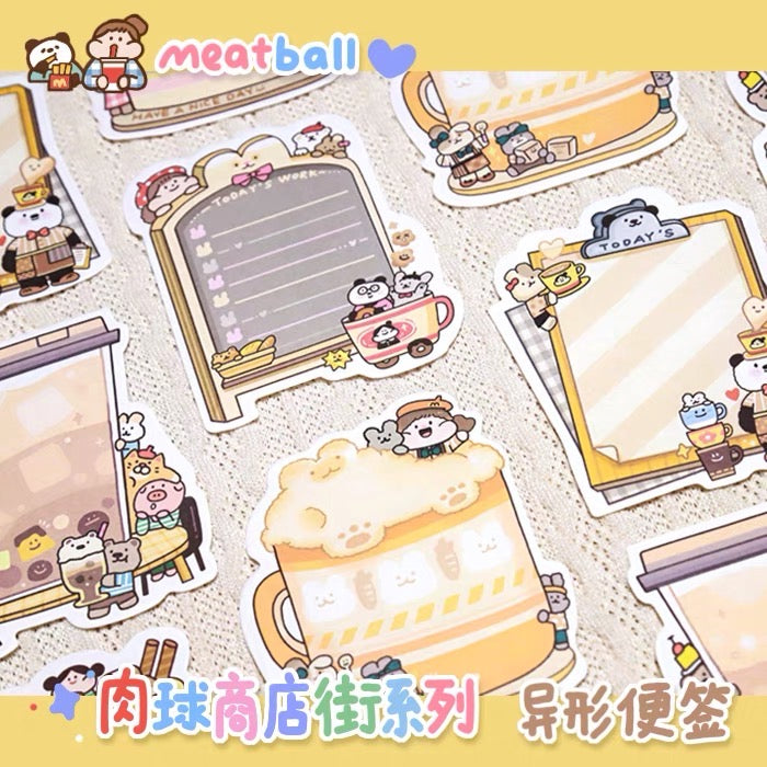 Meatball shop street series shaped memo pack