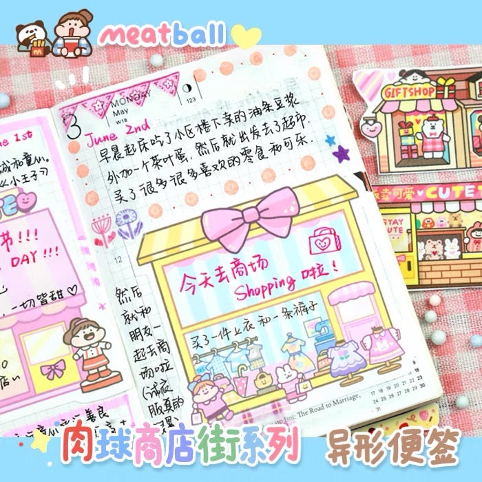 Meatball shop street series shaped memo pack