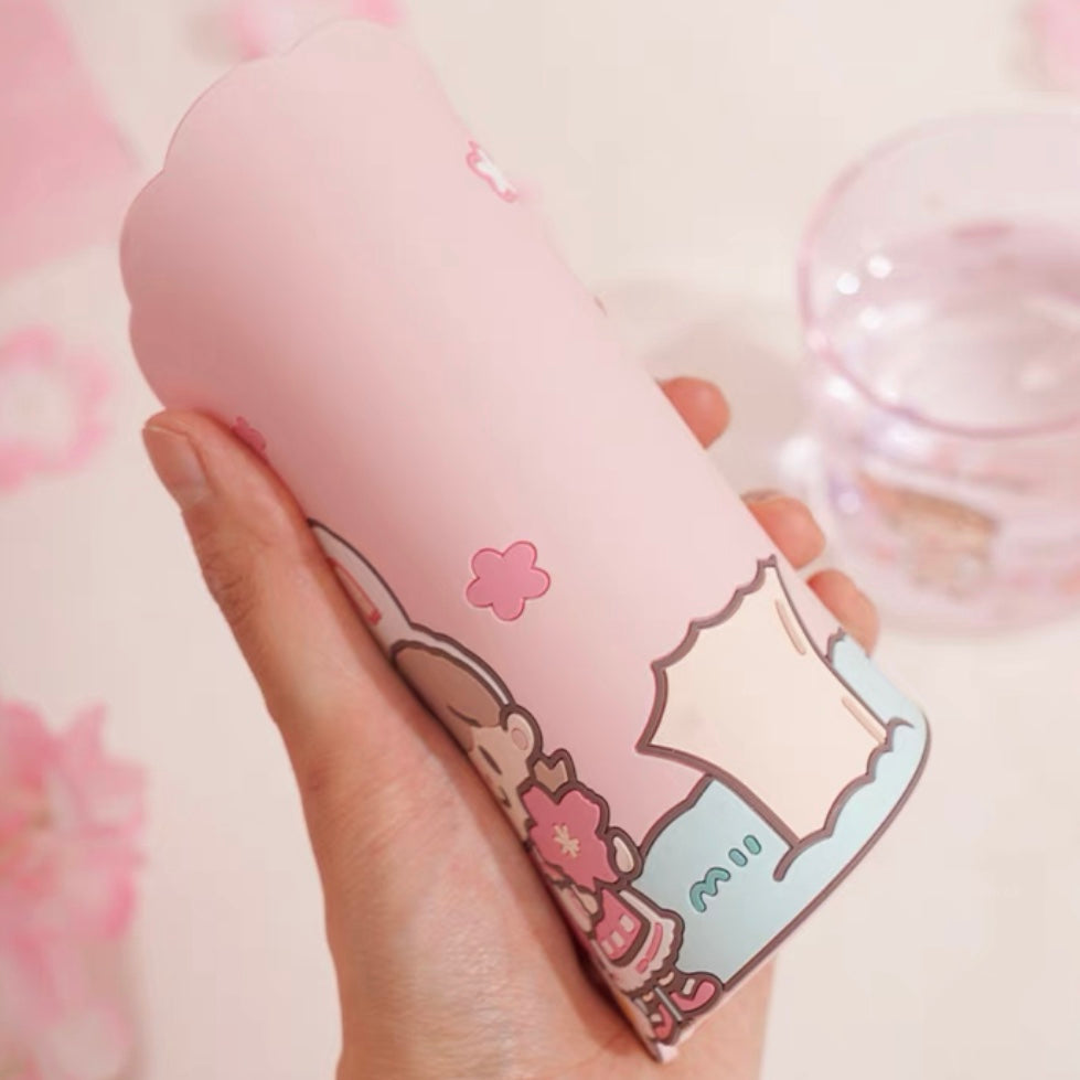 Molinta × M&G shop flower party series 450ml glass cup with cup mat and scoop