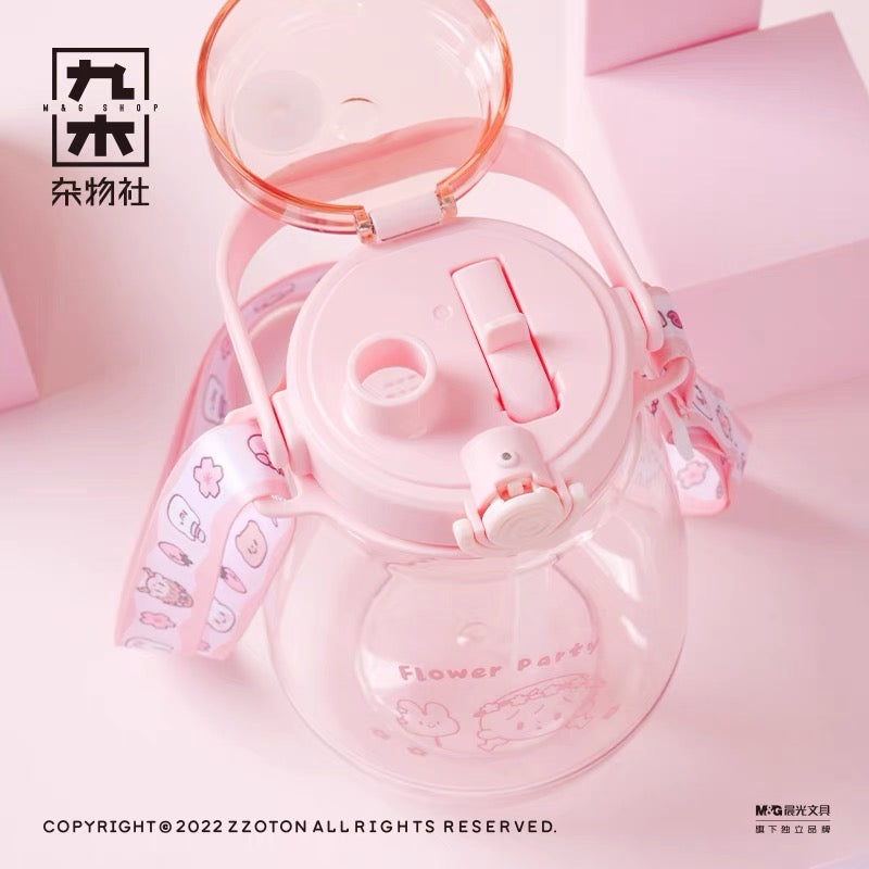 Molinta × M&G shop flower party series 1250ml sippy cup