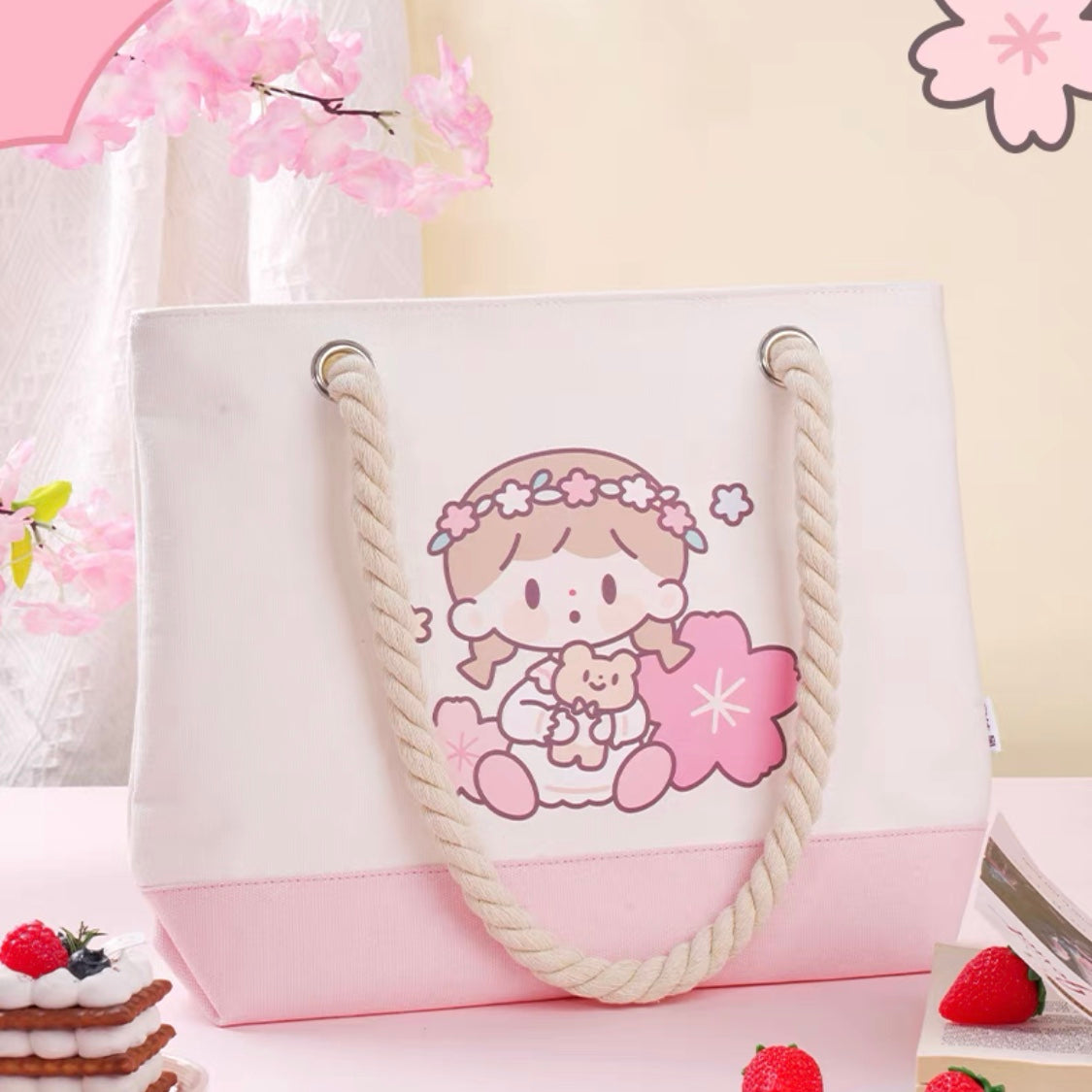 Molinta × M&G shop flower party series tote bag