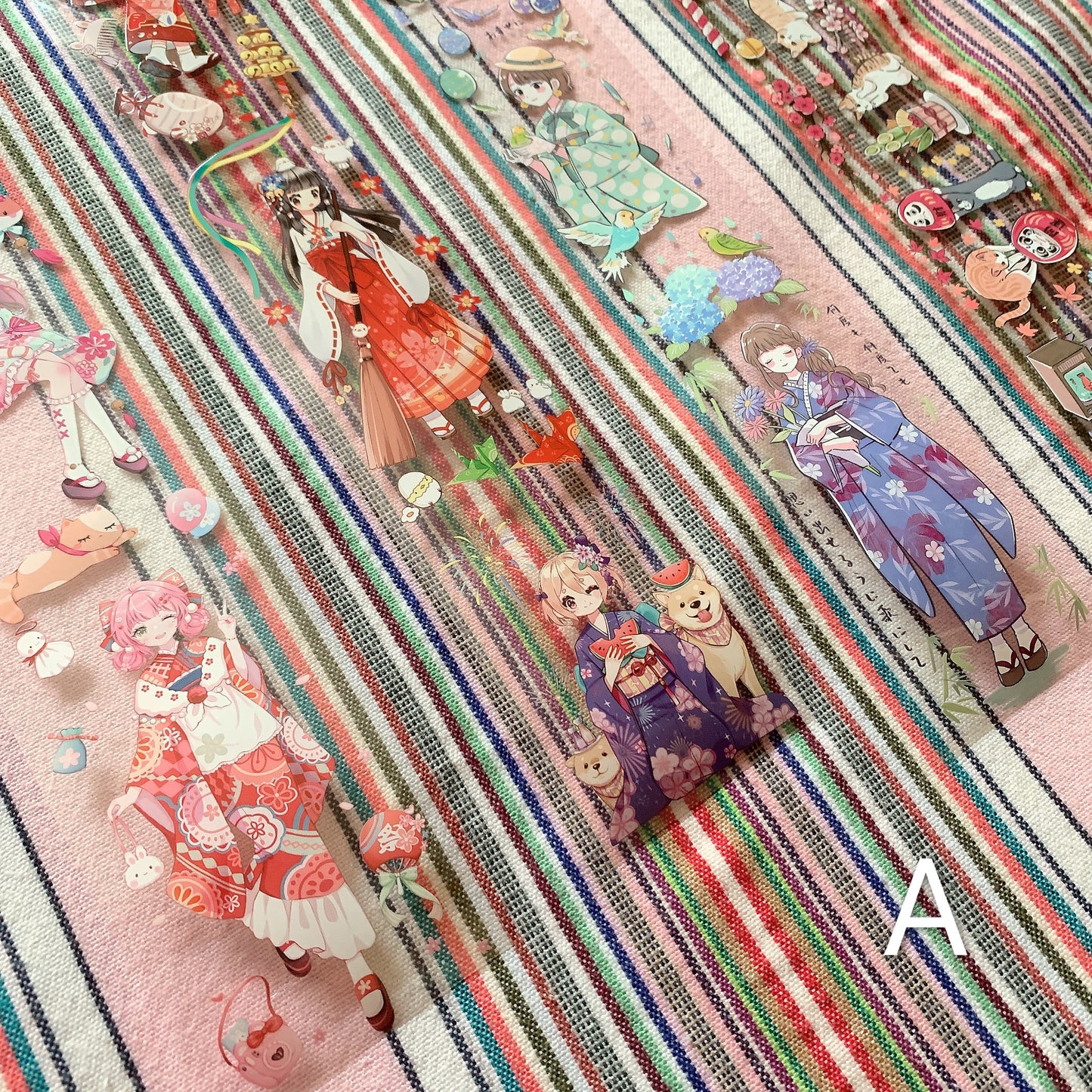 Japanese style kimono theme PET tape sample set