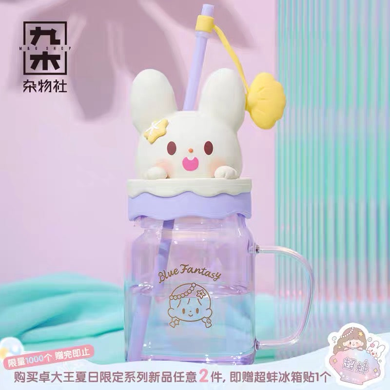 Molinta × M&G shop summer limited blue fantasy series starfish rabbit straw glass