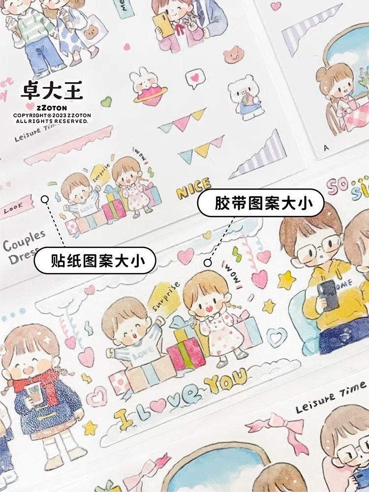 Molinta sweet couple love washitape and sticker pack