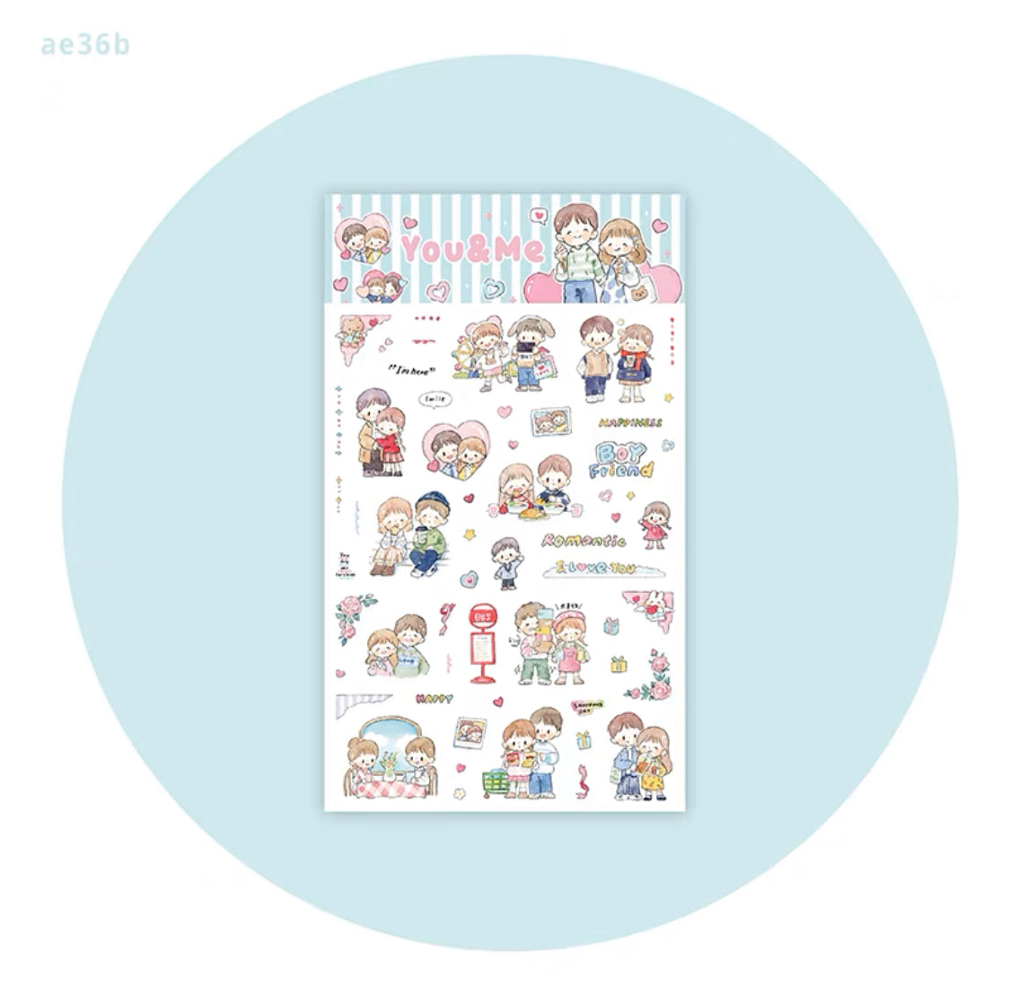 Molinta sweet couple love washitape and sticker pack