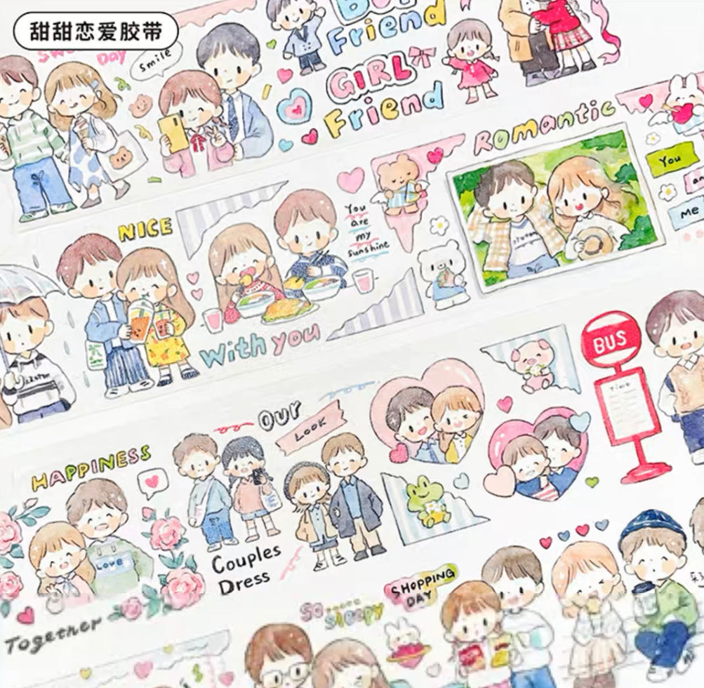 Molinta sweet couple love washitape and sticker pack