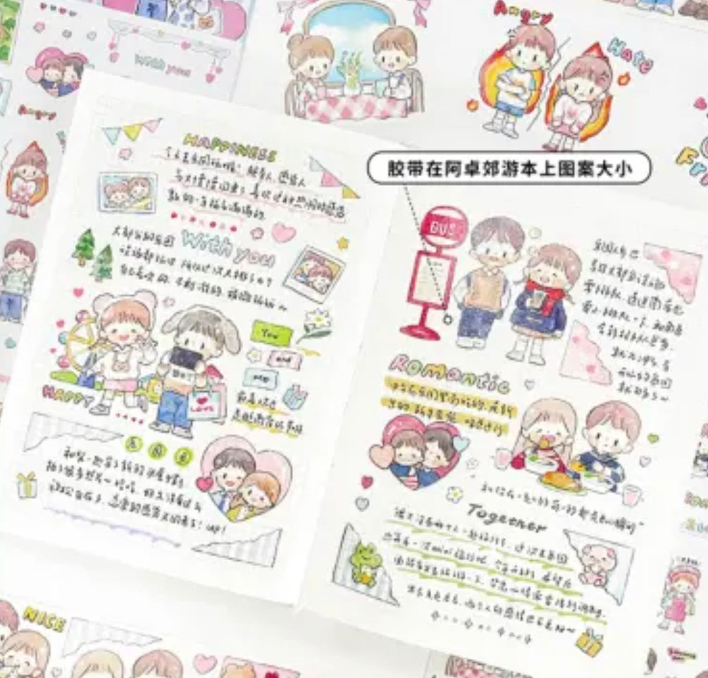Molinta sweet couple love washitape and sticker pack