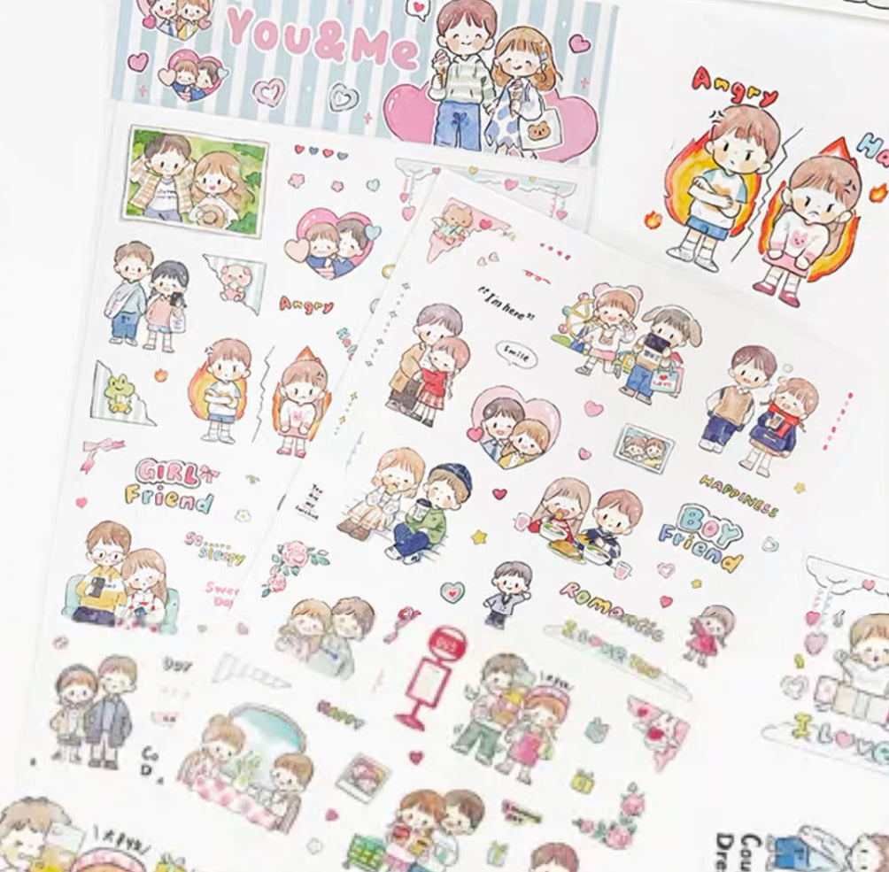 Molinta sweet couple love washitape and sticker pack