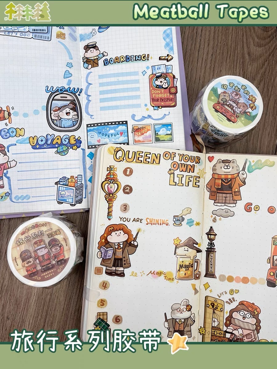 Meatball 「Travel」series 1 say come away trip washitape