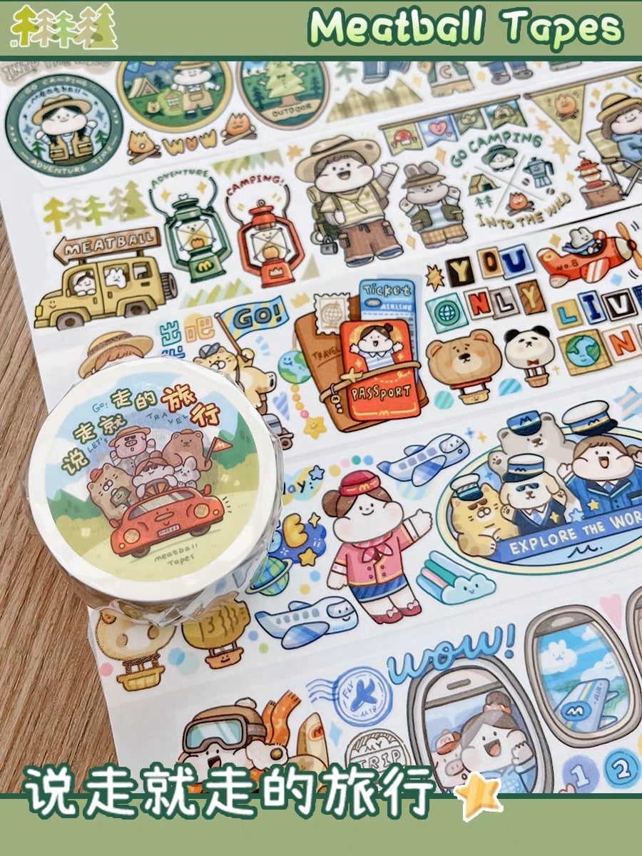 Meatball 「Travel」series 1 say come away trip washitape
