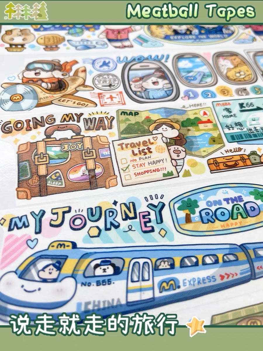 Meatball 「Travel」series 1 say come away trip washitape
