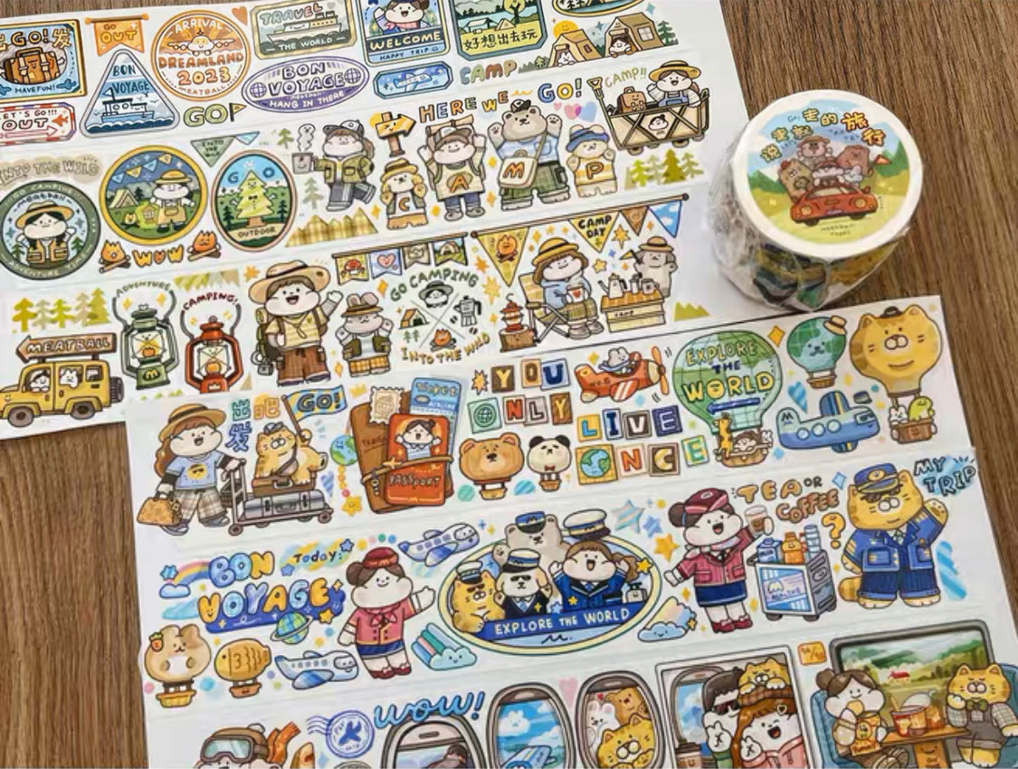 Meatball 「Travel」series 1 say come away trip washitape
