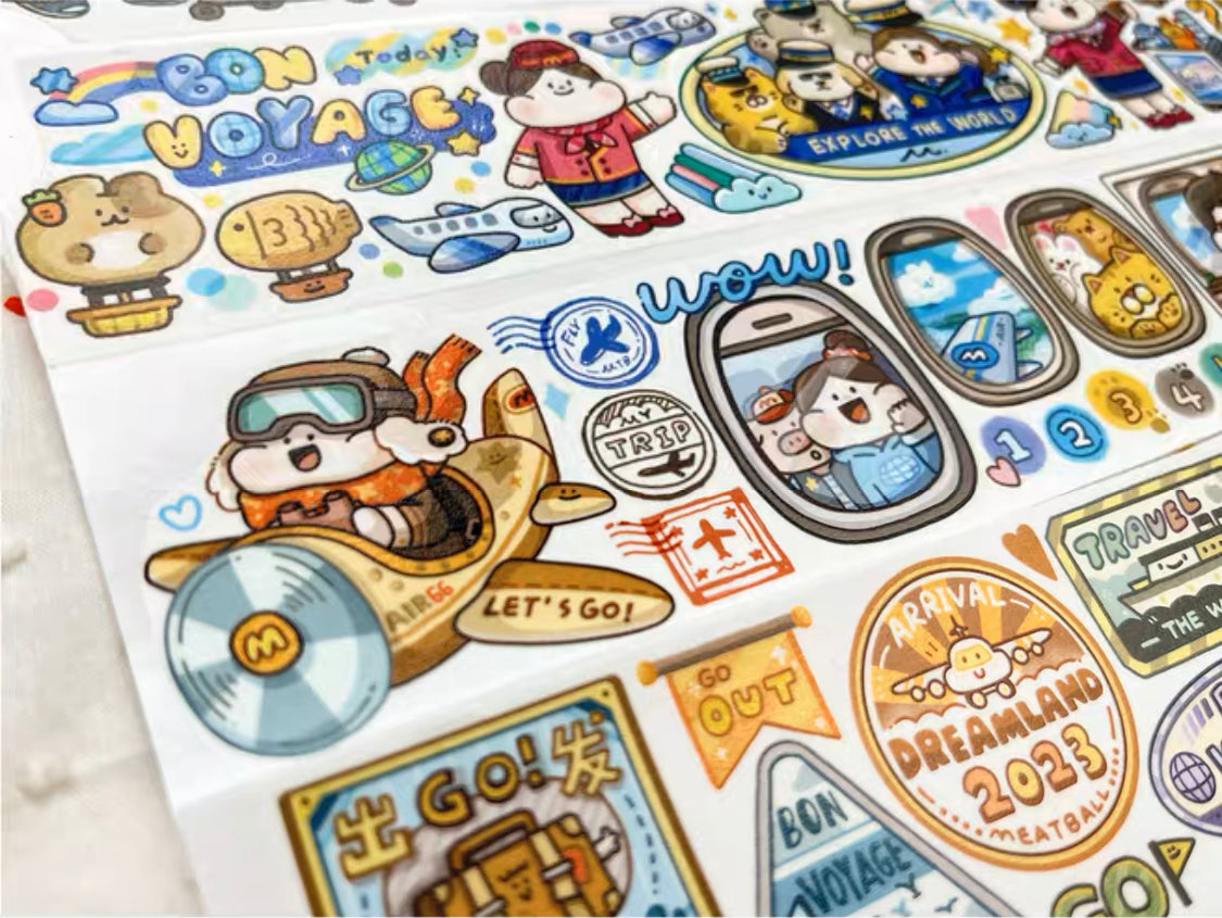 Meatball 「Travel」series 1 say come away trip washitape