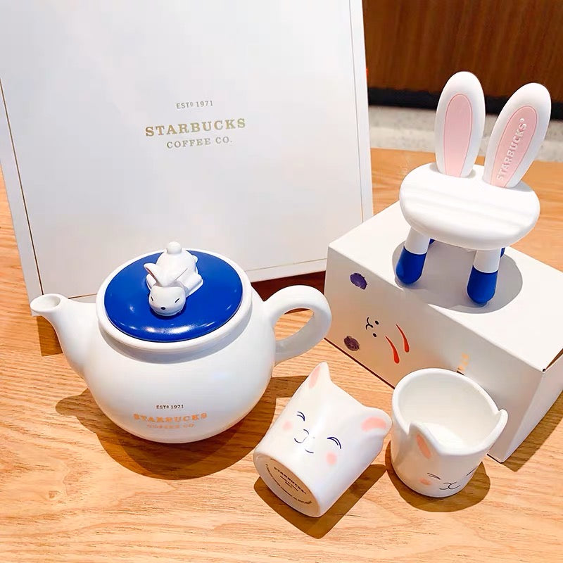 Starbucks China 2023 Spring Traditional Rabbit Season Theme 610ml +85ml ceramic pot with cup set
