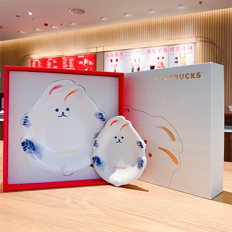 Starbucks China 2023 Spring Traditional Rabbit Season Theme plate set
