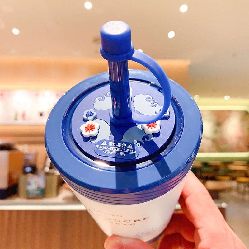 Starbucks China 2023 Spring Traditional Rabbit Season Theme 390ml contigo stainless steel cup with straw