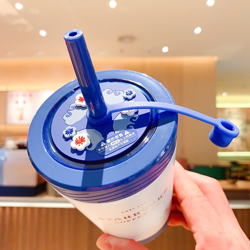 Starbucks China 2023 Spring Traditional Rabbit Season Theme 390ml contigo stainless steel cup with straw