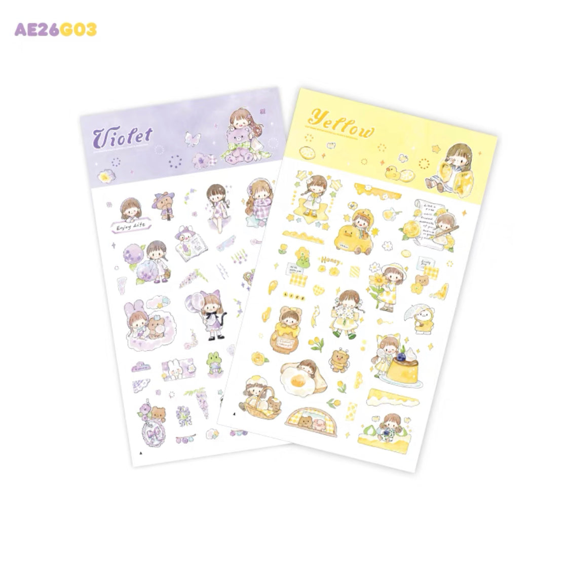 Molinta colorful sticker pack（violet yellow）
