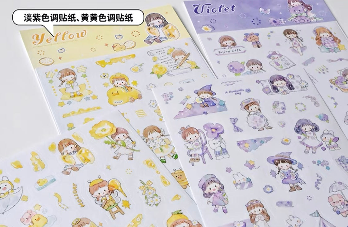 Molinta colorful sticker pack（violet yellow）