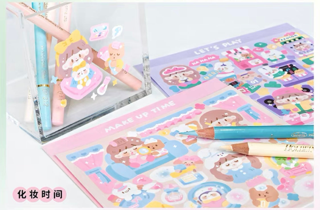 Molinta big size scene sticker set 1