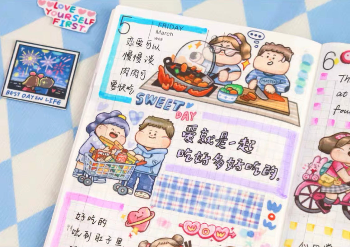 Meatball love story washitape