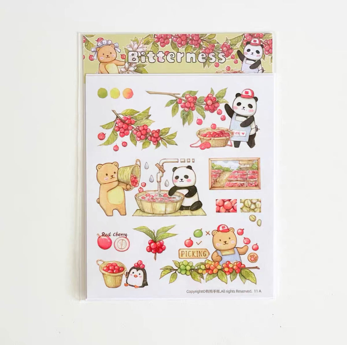Ever&Ein bear cafe milk & candy and bitterness washitape and sticker pack