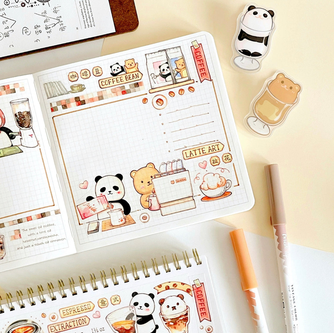 Ever&Ein bear cafe milk & candy and bitterness washitape and sticker pack