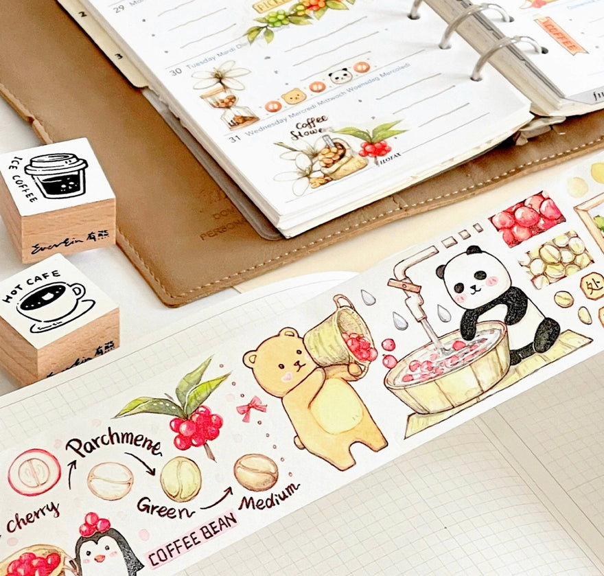 Ever&Ein bear cafe milk & candy and bitterness washitape and sticker pack