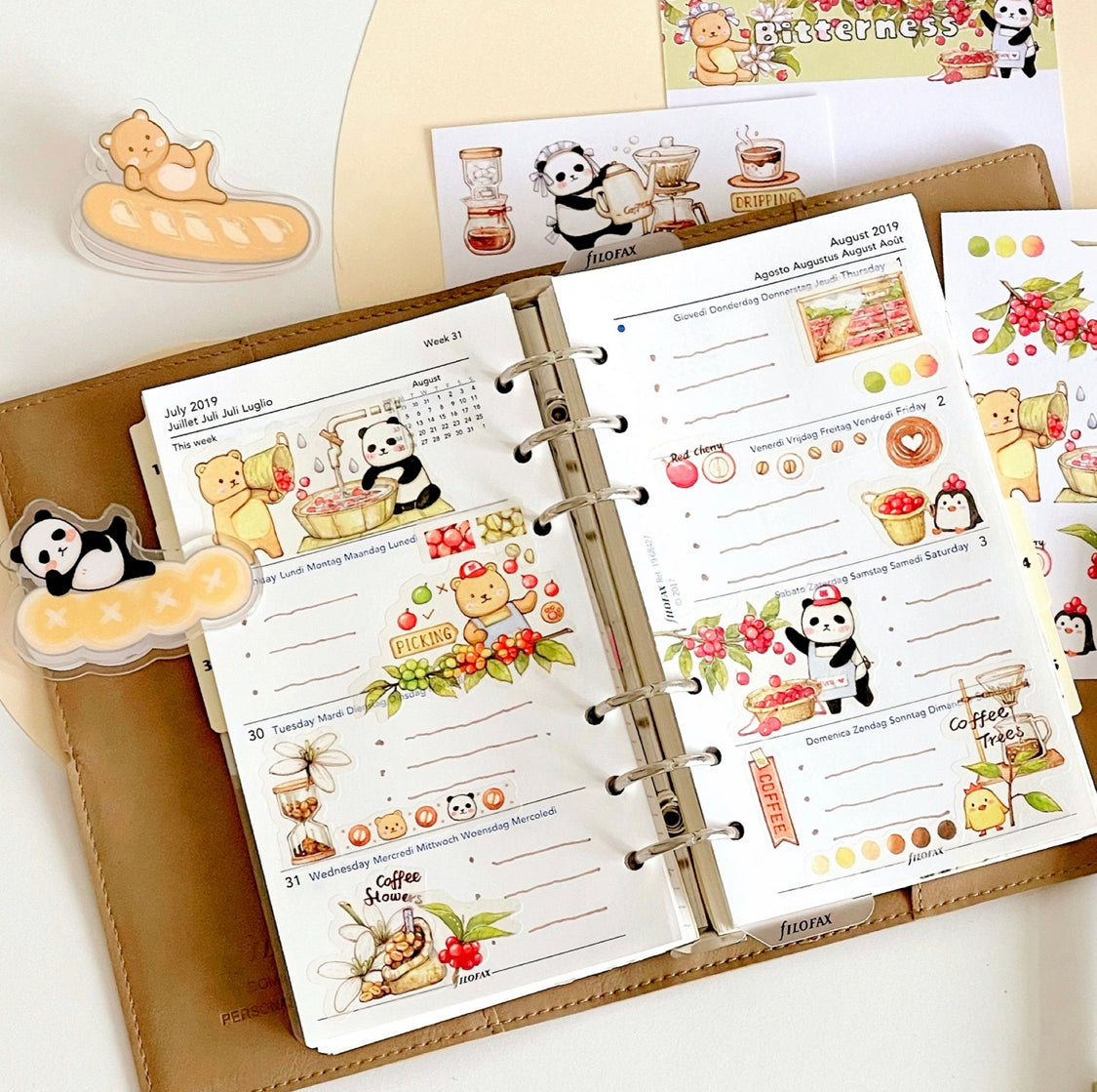 Ever&Ein bear cafe milk & candy and bitterness washitape and sticker pack