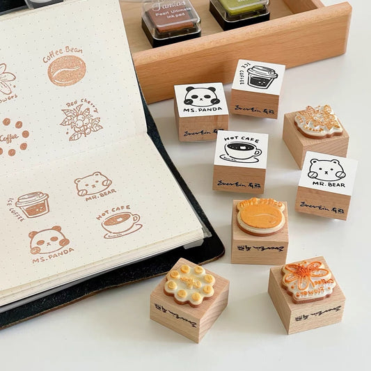 Ever&Ein bear cafe rubber stamp series