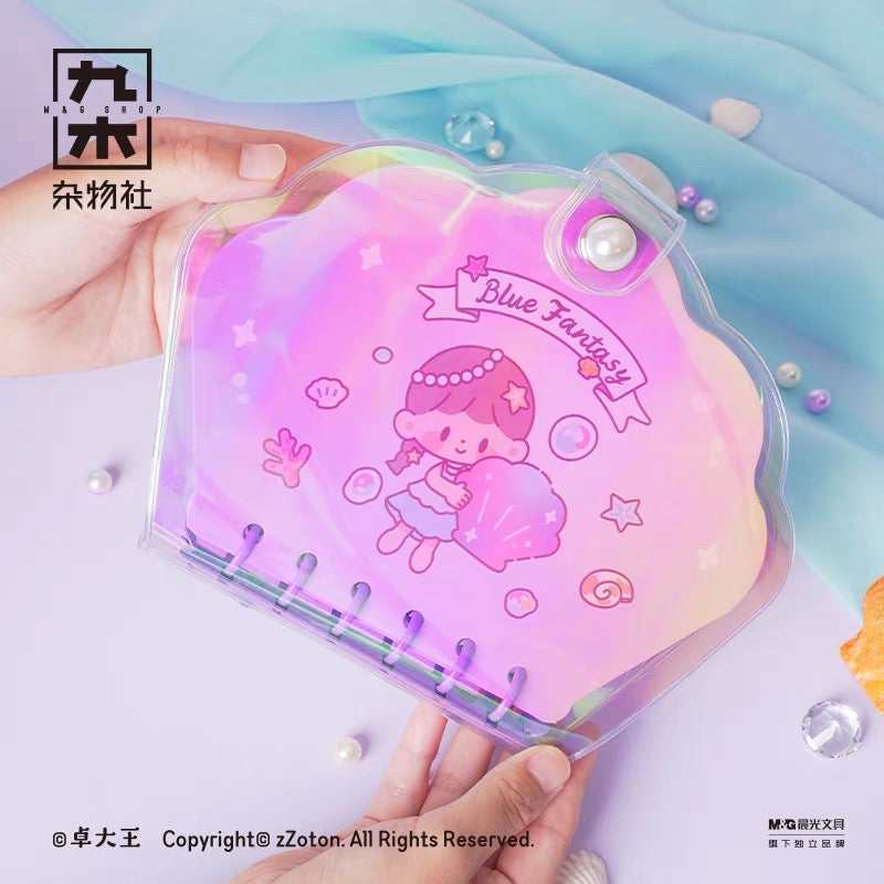 Molinta × M&G shop summer limited blue fantasy series seashell shaped journal book