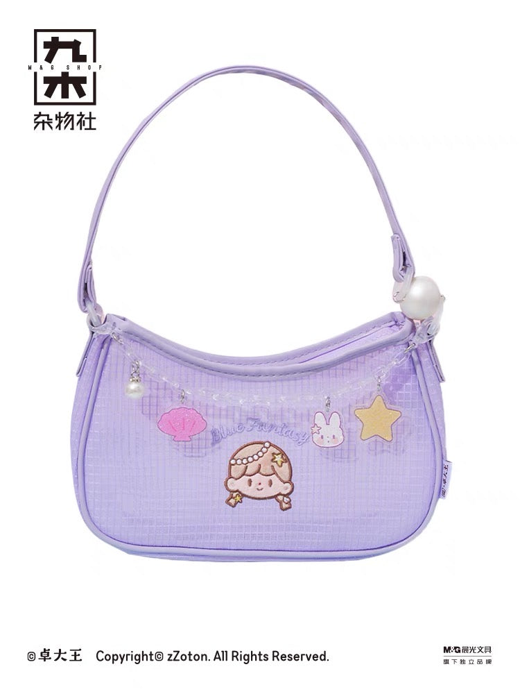 Molinta × M&G shop summer limited blue fantasy series purple shoulder bag