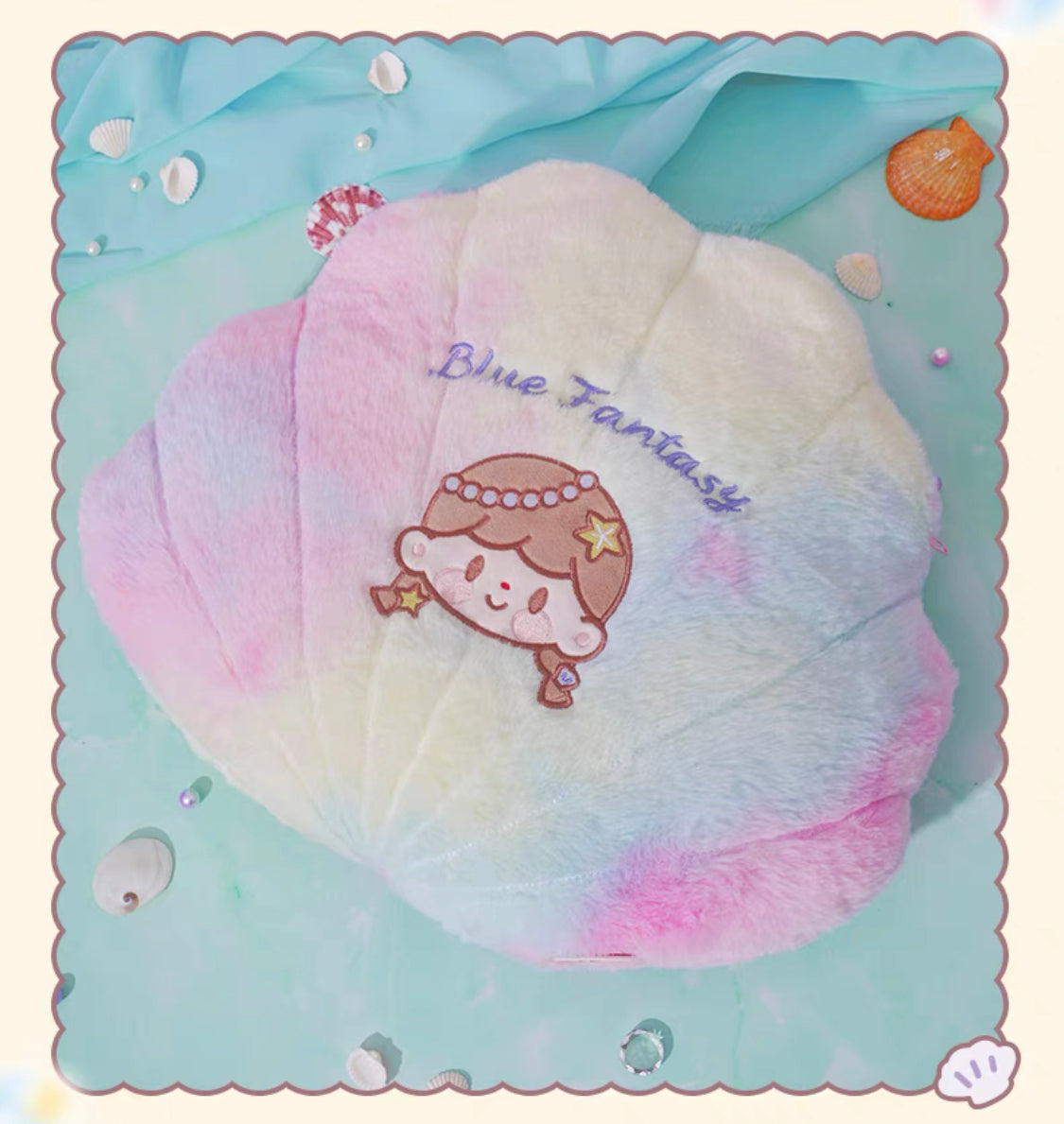 Molinta × M&G shop summer limited blue fantasy series gradient pillow with blanket