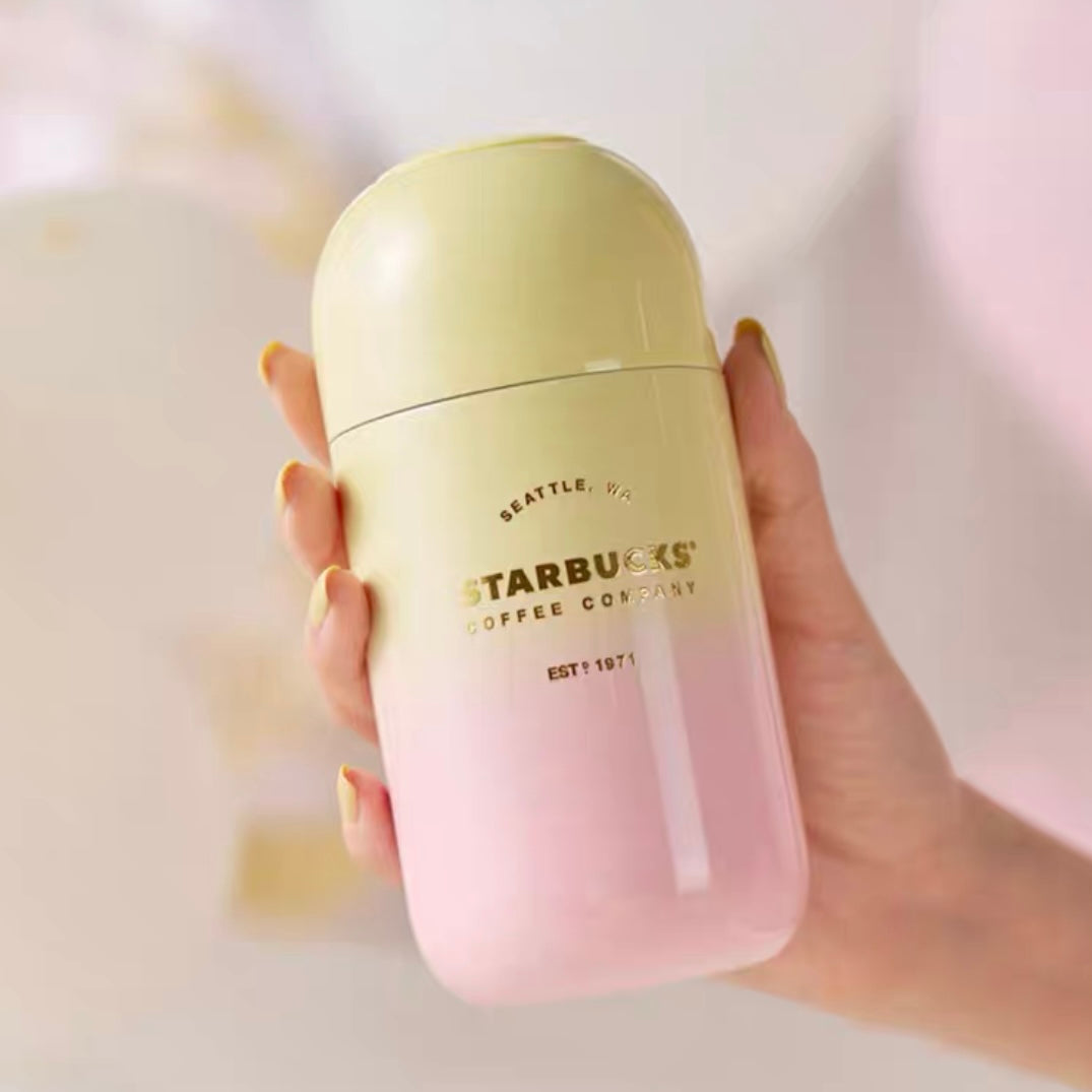 Starbucks China 2022 Summer dreamy garden Season 220ml pink and yellow gradient vacuum cup