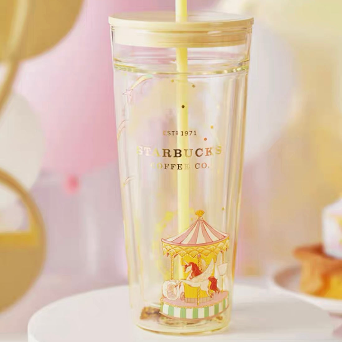 Starbucks China 2022 Summer dreamy garden Season 591ml paradise glass with straw