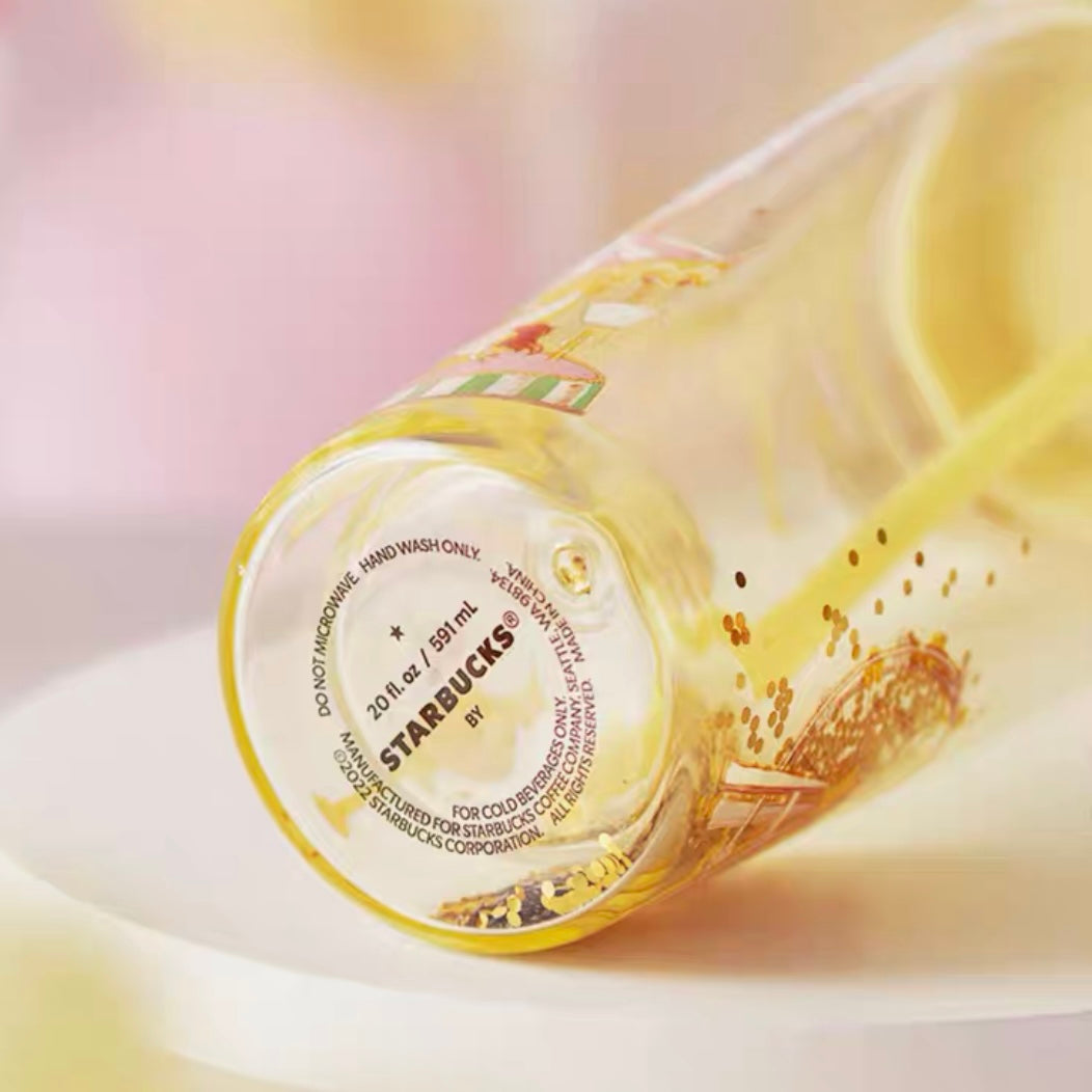 Starbucks China 2022 Summer dreamy garden Season 591ml paradise glass with straw