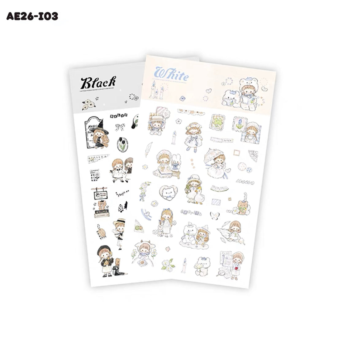 Molinta colorful sticker pack（black white）