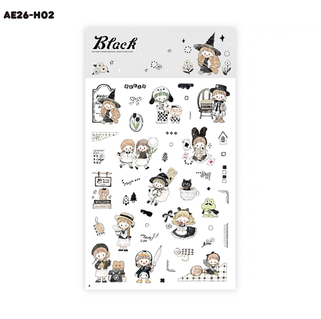 Molinta colorful sticker pack（black white）