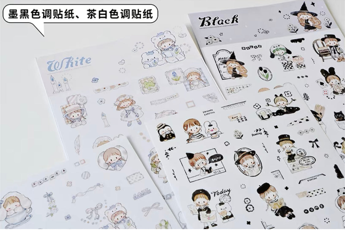 Molinta colorful sticker pack（black white）