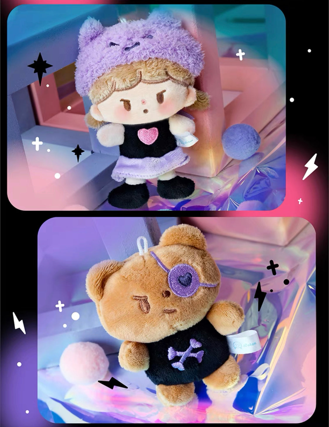 Molinta cool and bad girl series plush toys（with chain）