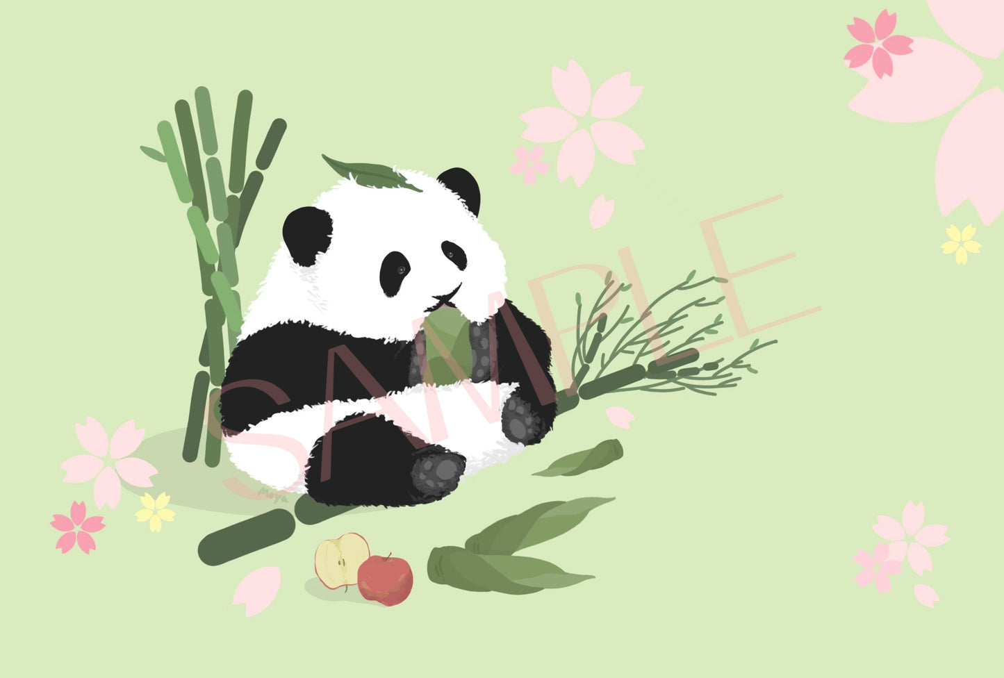 【JP】Moya Huahua panda maxicard postcard and stamp
