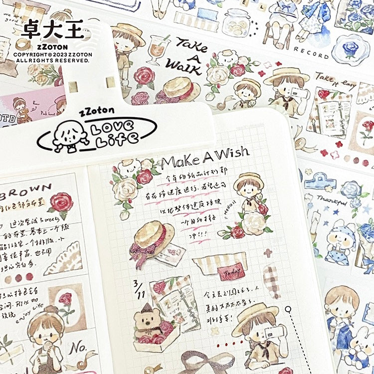 Molinta ootd retro flower washitape and sticker pack