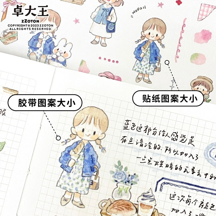 Molinta ootd retro flower washitape and sticker pack