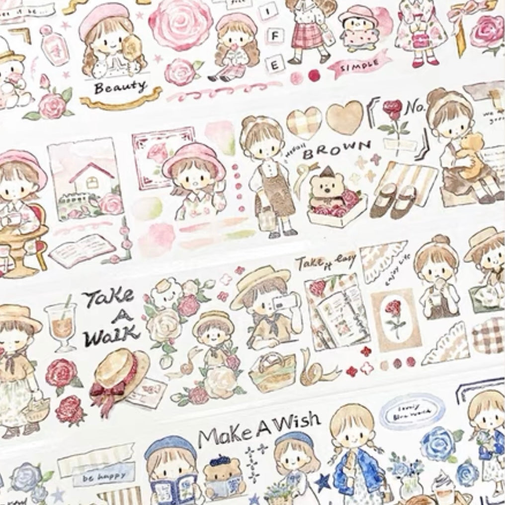 Molinta ootd retro flower washitape and sticker pack