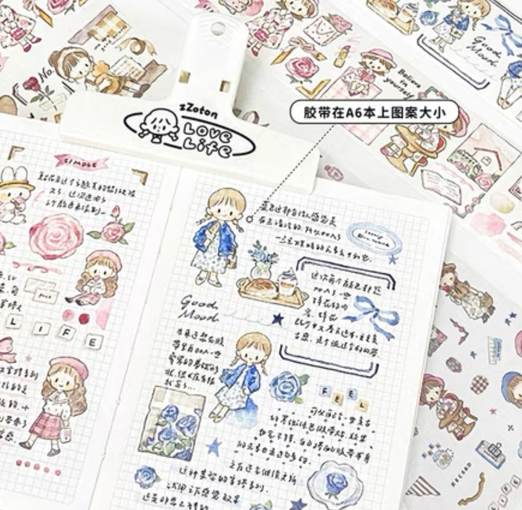 Molinta ootd retro flower washitape and sticker pack