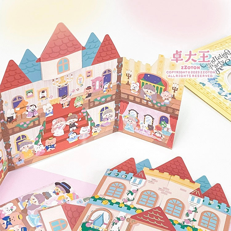 Molinta rose castle garden scene sticker set