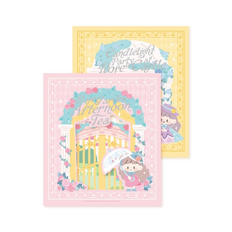 Molinta rose castle garden scene sticker set